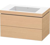 Duravit L-Cube c-bonded Ensemble suspendu, 2 tiroirs, sans trop-plein, sans trou pour robinetterie, 800x500x480mm, LC6927N3030