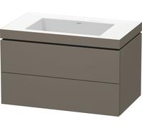 Duravit L-Cube c-bonded Ensemble suspendu, 2 tiroirs, sans trop-plein, sans trou pour robinetterie, 800x500x480mm, LC6927N9090