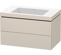 Duravit L-Cube c-bonded Ensemble suspendu, 2 tiroirs, sans trop-plein, sans trou pour robinetterie, 800x500x480mm, LC6927N8383