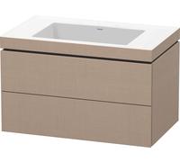 Duravit L-Cube c-bonded Ensemble suspendu, 2 tiroirs, sans trop-plein, sans trou pour robinetterie, 800x500x480mm, LC6927N7575