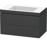 Duravit Meuble avec vasque L-Cube Vero Air LC6927N4949 80 x 48 cm 2 tiroirs sans trou pour robinet