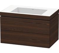 Duravit Meuble avec vasque L-Cube Vero Air LC6927N6969 80×48 cm 2 tiroirs sans trou pour robinet