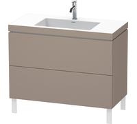 Duravit Meuble L-Cube c-bonded LC6938O4343 - 2 tiroirs, sans trop-plein, 1 trou, basalte mat