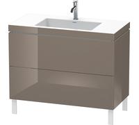 Duravit L-Cube c-bonded Ensemble vertical, 2 tiroirs, sans trop-plein, 1 trou pour robinet, 1000x698x480mm, LC6938O8989