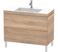 Duravit L-Cube c-bonded Ensemble vertical, 2 tiroirs, sans trop-plein, 1 trou pour robinet, 1000x698x480mm, LC6938O5555