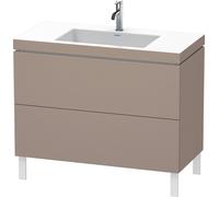 Duravit L-Cube c-bonded Ensemble vertical, 2 tiroirs, sans trop-plein, 1 trou pour robinet, 1000x698x480mm, LC6938O4343