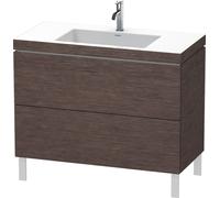 Duravit L-Cube c-bonded Ensemble vertical, 2 tiroirs, sans trop-plein, 1 trou pour robinet, 1000x698x480mm, LC6938O7272
