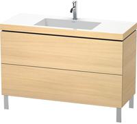 Duravit L-Cube c-bonded Ensemble vertical, 2 tiroirs, sans trop-plein, 1 trou pour robinet, 1200x698x480mm, LC6939O7171