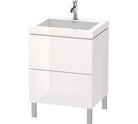Duravit L-Cube c-bonded Ensemble vertical, 2 tiroirs, sans trop-plein, 1 trou pour robinet, 600x698x480mm, LC6936O8585