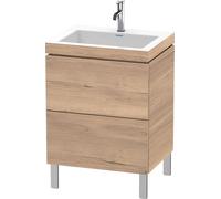 Duravit L-Cube c-bonded Ensemble vertical, 2 tiroirs, sans trop-plein, 1 trou pour robinet, 600x698x480mm, LC6936O5555