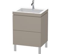 Duravit Meuble avec vasque L-Cube Vero Air LC6936O4343, 2 tiroirs, 60×48 cm, basalte mat