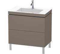 Duravit Ensemble vertical c-bonded L-Cube LC6937O9090, 2 tiroirs, 1 trou, sans trop-plein, Flanelle