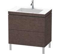 Duravit L-Cube c-bonded Ensemble vertical, 2 tiroirs, sans trop-plein, 1 trou pour robinet, 800x698x480mm, LC6937O7272, Couleur: placage en chêne véritable brossé foncé