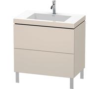 Duravit L-Cube c-bonded Ensemble vertical, 2 tiroirs, sans trop-plein, 1 trou pour robinet, 800x698x480mm, LC6937O8383
