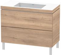 Duravit L-Cube c-bonded Ensemble vertical, 2 tiroirs, sans trop-plein, sans trou pour robinetterie, 1000x698x480mm, LC6938N5555
