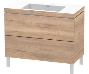 Duravit L-Cube c-bonded Ensemble vertical, 2 tiroirs, sans trop-plein, sans trou pour robinetterie, 1000x698x480mm, LC6938N5555