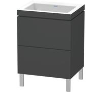Duravit L-Cube c-bonded Ensemble vertical, 2 tiroirs, sans trop-plein, sans trou pour robinetterie, 600x698x480mm, LC6936N4949