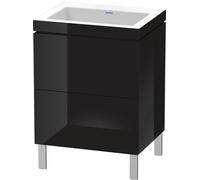 Duravit L-Cube c-bonded Ensemble vertical, 2 tiroirs, sans trop-plein, sans trou pour robinetterie, 600x698x480mm, LC6936N4040, Couleur: Laque noire brillante