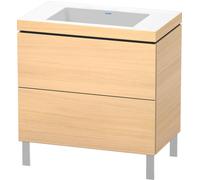 Duravit L-Cube c-bonded Ensemble vertical, 2 tiroirs, sans trop-plein, sans trou pour robinetterie, 800x698x480mm, LC6937N7171, Couleur: Placage chêne méditerranéen en bois véritable