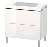 Duravit L-Cube c-bonded Ensemble vertical, 2 tiroirs, sans trop-plein, sans trou pour robinetterie, 800x698x480mm, LC6937N2222