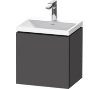 Duravit L-Cube c-shaped Ensemble suspendu, 1 porte, charnière à droite, sans trop-plein, 1 trou pour robinet, 450x480x350mm, LC6949O49490000, Couleur: Décor graphite mat