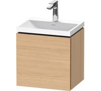 Duravit L-Cube c-shaped Ensemble suspendu, 1 porte, charnière à droite, sans trop-plein, 1 trou pour robinet, 450x480x350mm, LC6949O30300000, Couleur: Décor chêne naturel
