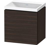 Duravit L-Cube c-shaped Ensemble suspendu, 1 porte, charnière à droite, sans trop-plein, sans trou pour robinetterie, 450x480x350mm, LC6949N69690000, Couleur: Noyer brossé Placage bois véritable