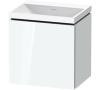 Duravit L-Cube c-shaped Ensemble suspendu, 1 porte, charnière à droite, sans trop-plein, sans trou pour robinetterie, 450x480x350mm, LC6949N85850000, Couleur: Laque brillante blanche