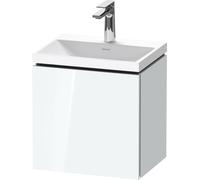 Duravit L-Cube c-shaped Ensemble suspendu, 1 porte, charnière à gauche, sans trop-plein, 1 trou pour robinet, 450x480x350mm, LC6948O85850000, Couleur: Laque brillante blanche
