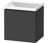 Duravit L-Cube c-shaped Ensemble suspendu, 1 porte, charnière à gauche, sans trop-plein, sans trou pour robinetterie, 450x480x350mm, LC6948N80800000, Couleur: Décor graphite super mat