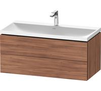 Duravit L-Cube c-shaped Ensemble suspendu, 2 tiroirs, sans trop-plein, 1 trou pour robinet, 1000x480x480mm, LC6952O79790000, Couleur: Décor noyer naturel