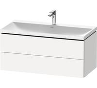 Duravit L-Cube c-shaped Ensemble suspendu, 2 tiroirs, sans trop-plein, 1 trou pour robinet, 1000x480x480mm, LC6952O18180000, Couleur: Décor blanc mat