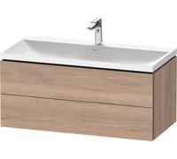 Duravit L-Cube c-shaped Ensemble suspendu, 2 tiroirs, sans trop-plein, 1 trou pour robinet, 1000x480x480mm, LC6952O55550000, Couleur: Décor chêne marbré