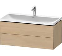 Duravit L-Cube c-shaped Ensemble suspendu, 2 tiroirs, sans trop-plein, 1 trou pour robinet, 1000x480x480mm, LC6952O71710000, Couleur: Placage chêne méditerranéen en bois véritable