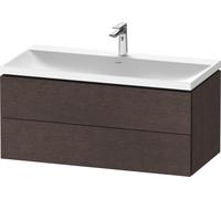 Duravit L-Cube c-shaped Ensemble suspendu, 2 tiroirs, sans trop-plein, 1 trou pour robinet, 1000x480x480mm, LC6952O72720000, Couleur: placage en chêne véritable brossé foncé