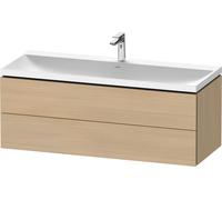 Duravit L-Cube c-shaped Ensemble suspendu, 2 tiroirs, sans trop-plein, 1 trou pour robinet, 1200x480x480mm, LC6953O71710000, Couleur: Placage chêne méditerranéen en bois véritable