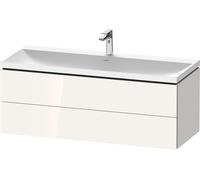 Duravit L-Cube c-shaped Ensemble suspendu, 2 tiroirs, sans trop-plein, 1 trou pour robinet, 1200x480x480mm, LC6953O22220000, Couleur: Décor blanc brillant