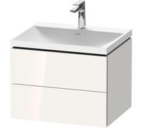 Duravit L-Cube c-shaped Ensemble suspendu, 2 tiroirs, sans trop-plein, 1 trou pour robinet, 600x480x480mm, LC6950O22220000, Couleur: Décor blanc brillant