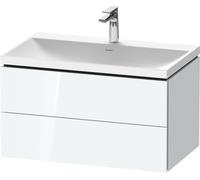 Duravit L-Cube c-shaped Ensemble suspendu, 2 tiroirs, sans trop-plein, 1 trou pour robinet, 800x480x480mm, LC6951O85850000, Couleur: Laque brillante blanche