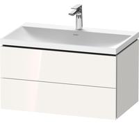 Duravit L-Cube c-shaped Ensemble suspendu, 2 tiroirs, sans trop-plein, 1 trou pour robinet, 800x480x480mm, LC6951O22220000, Couleur: Décor blanc brillant