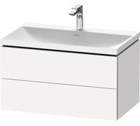 Duravit L-Cube c-shaped Ensemble suspendu, 2 tiroirs, sans trop-plein, 1 trou pour robinet, 800x480x480mm, LC6951O18180000, Couleur: Décor blanc mat