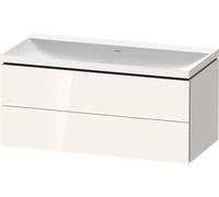 Duravit L-Cube c-shaped Ensemble suspendu, 2 tiroirs, sans trop-plein, sans trou pour robinetterie, 1000x480x480mm, LC6952N22220000, Couleur: Décor blanc brillant
