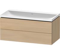 Duravit L-Cube c-shaped Ensemble suspendu, 2 tiroirs, sans trop-plein, sans trou pour robinetterie, 1000x480x480mm, LC6952N71710000, Couleur: Placage chêne méditerranéen en bois véritable