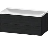 Duravit L-Cube c-shaped Ensemble suspendu, 2 tiroirs, sans trop-plein, sans trou pour robinetterie, 1000x480x480mm, LC6952N16160000, Couleur: Décor chêne noir