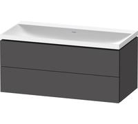 Duravit L-Cube c-shaped Ensemble suspendu, 2 tiroirs, sans trop-plein, sans trou pour robinetterie, 1000x480x480mm, LC6952N49490000, Couleur: Décor graphite mat