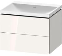 Duravit L-Cube c-shaped Ensemble suspendu, 2 tiroirs, sans trop-plein, sans trou pour robinetterie, 600x480x480mm, LC6950N22220000, Couleur: Décor blanc brillant