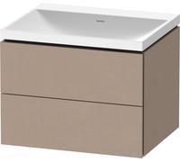 Duravit L-Cube c-shaped Ensemble suspendu, 2 tiroirs, sans trop-plein, sans trou pour robinetterie, 600x480x480mm, LC6950N75750000