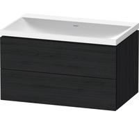 Duravit L-Cube c-shaped Ensemble suspendu, 2 tiroirs, sans trop-plein, sans trou pour robinetterie, 800x480x480mm, LC6951N16160000, Couleur: Décor chêne noir