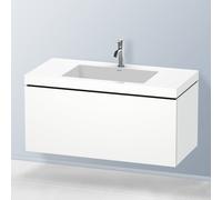 Duravit L-Cube c-bonded Ensemble suspendu, 1 tiroir, sans trop-plein, 1 trou pour robinet, 1000x500x480mm, LC6918O8484, Couleur: Blanc super mat Décor