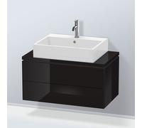 L-Cube Duravit vasque LC580704040 82 x 47,7 cm, noir brillant, pour console, 2 tiroirs